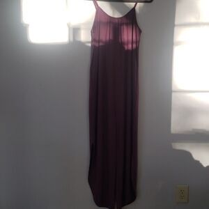 Zenana Overall Womens Medium Plum Knit Adjustable Pocketed Wide Leg Jumpsuit